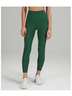 Lululemon Womens 6 Everglade Green Base Pace High Rise Tight Ribbed 25" Inseam